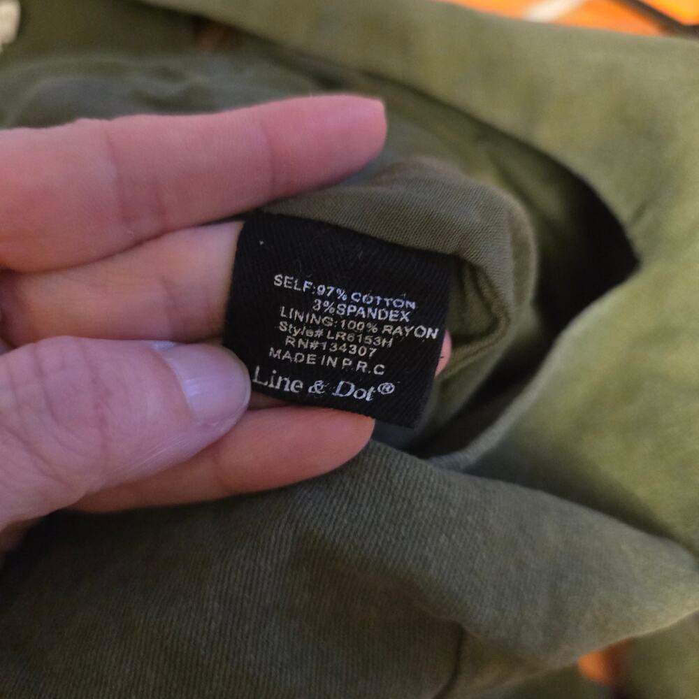 Line & Dot Bethany green denim v neck jumpsuit size small - Picture 5 of 5